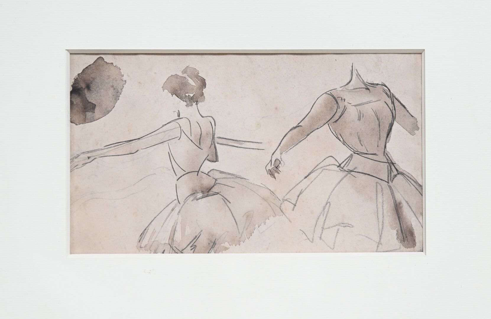 Null Charles Félix GIR (1883-1941) "Etudes, danseuses à la barre" Tinte, Lavis u&hellip;