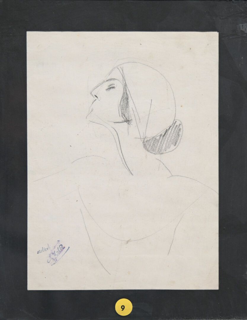 Null Charles Félix GIR (1883-1941) "La Pavlova" Lápiz y carboncillo sobre papel &hellip;