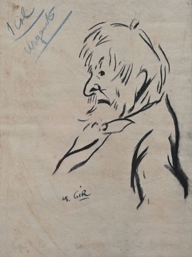 Null Charles Félix GIR (1883-1941) "Lugné-Poe" Charcoal on paper signed lower le&hellip;