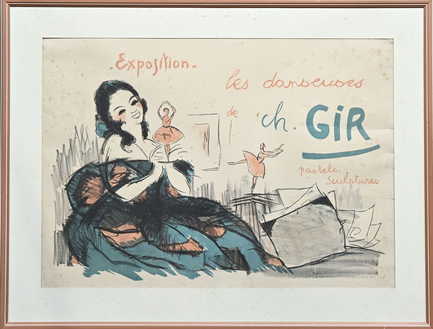 Null Charles Félix GIR (1883-1941) "CH.的舞者展览海报"。GIR "纸上海报。45 x 63.2 cm 正在观看。 

棕&hellip;