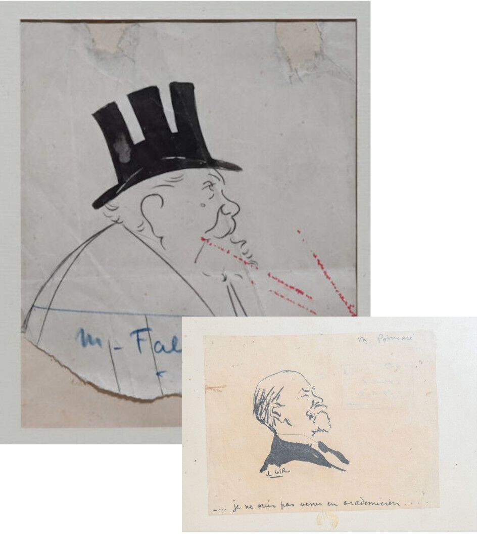 Null Charles Félix GIR (1883-1941) Zwei Zeichnungen.

"Porträt des Präsidenten P&hellip;