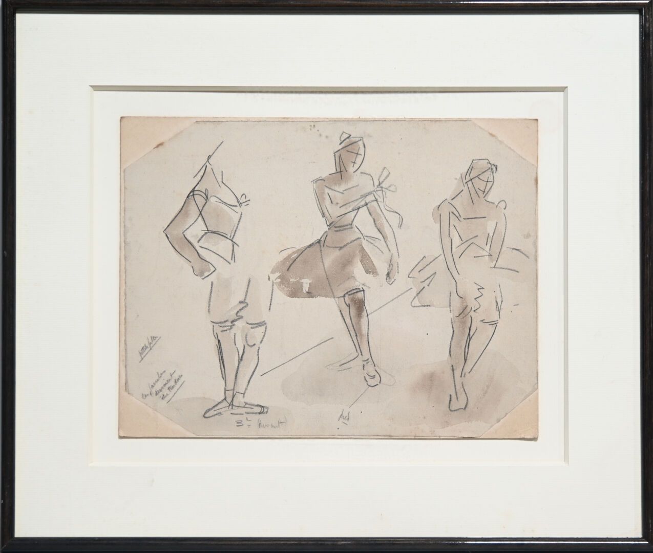 Null Charles Félix GIR (1883-1941) "Trois études de danseuses" Fusain sur papier&hellip;