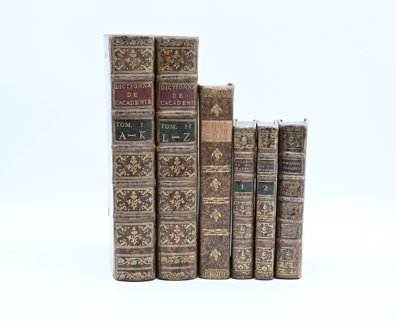 Null [Grammaire] Lot de 6 volumes reliés pleine basane :
Rhétorique françoise. 1&hellip;