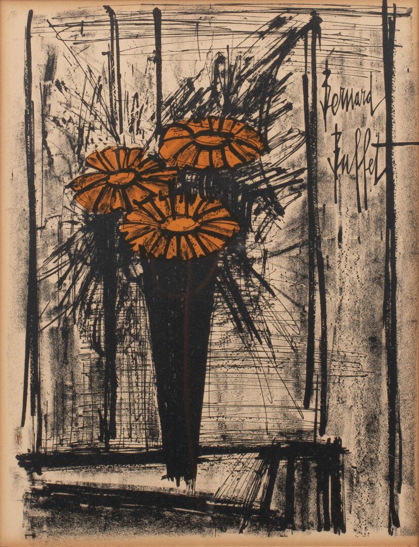 Null Bernard BUFFET (1928-1999) 
Bouquet de fleurs
Lithographie sur papier
28.5 &hellip;