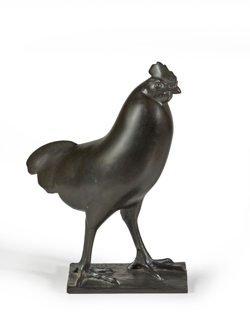 Null 弗朗索瓦-蓬蓬(1855-1933) 
"公鸡
非常漂亮和罕见的青铜版，有深棕色的铜锈，有石板的亮点，是艺术家生前的作品。
C. Valsuani的高&hellip;
