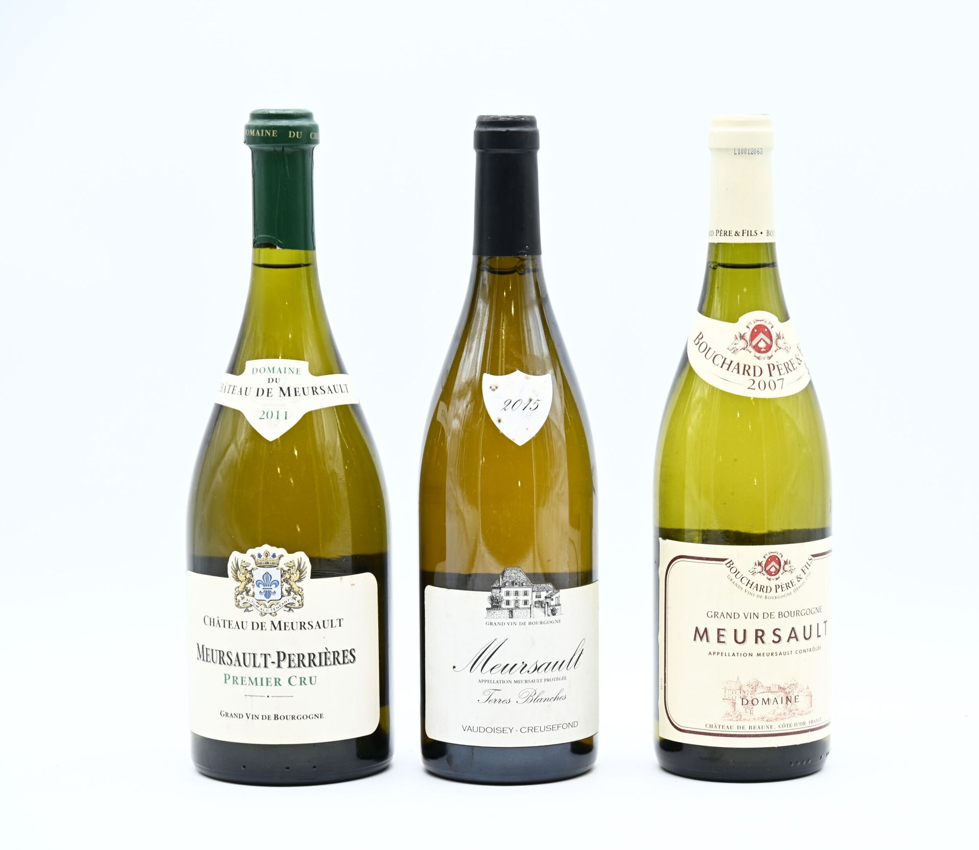 Null 3 bottles MEURSAULT (1 "Terres Blanches" Vaudoisey-Creusefond 2015, 1 Bouch&hellip;