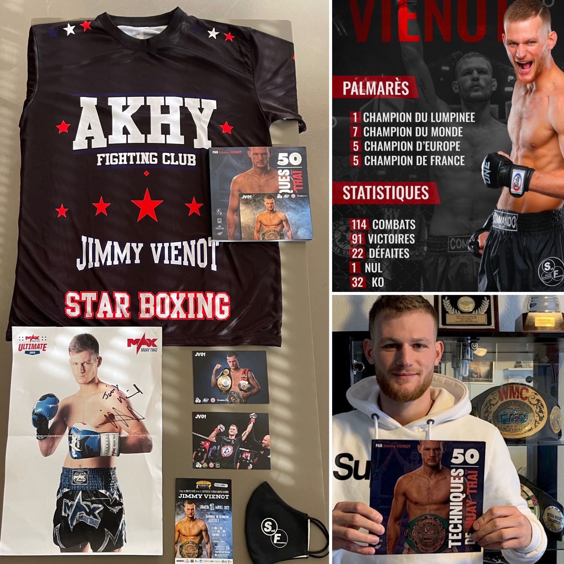 Null Pack Jimmy Vienot, Star Boxing including a Book, a worn T-shirt, a poster a&hellip;