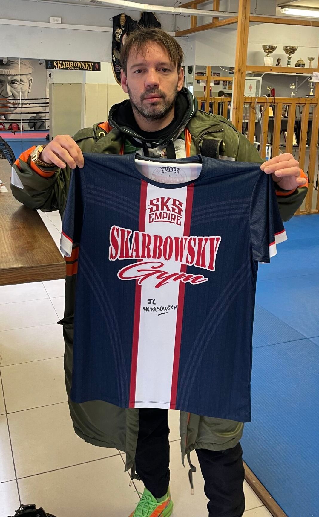 Null Skarbowsky gym boxe thaï jersey (XL) PSG type signed by Jean Charles Skarbo&hellip;
