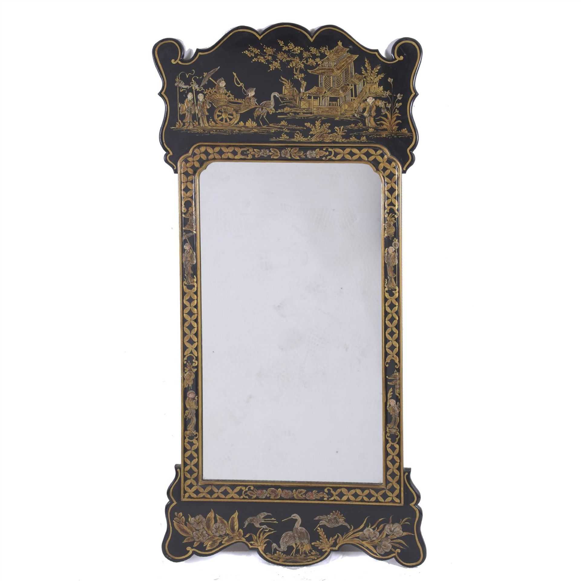 QUEEN ANNE STYLE WALL MIRROR, FIRST HALF OF THE 20TH CENTURY. Madera ebonizada, &hellip;