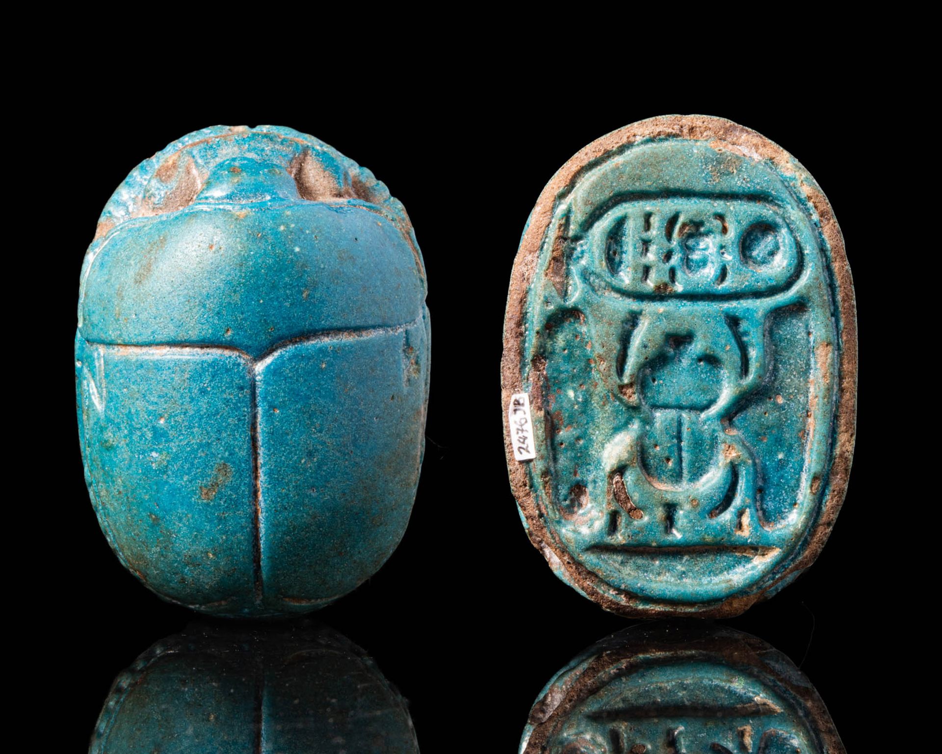 HUGE EGYPTIAN FAIENCE SCARAB WITH CARTOUCHE OF TUT - ANCH - AMON Königreich Kew,&hellip;