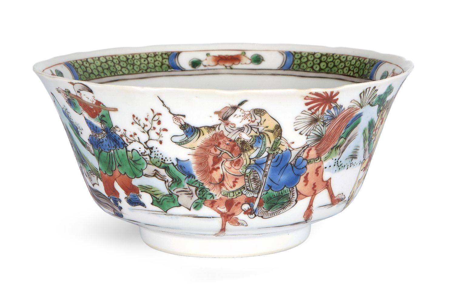 Null A Chinese porcelain famille verte bowl, 19th century, the interior decorate&hellip;
