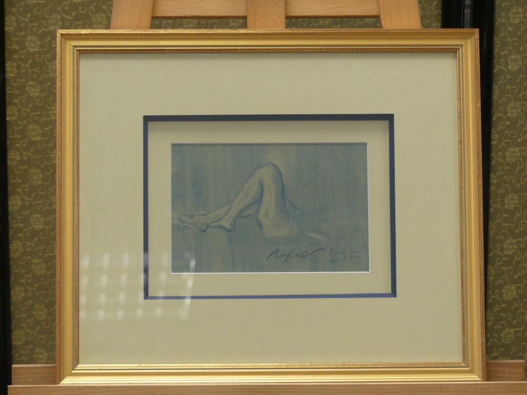 Brassaï BRASSAI dit GYULA HALASZ (1899-1984). Nu, feminin, esquisse, crayon bleu&hellip;