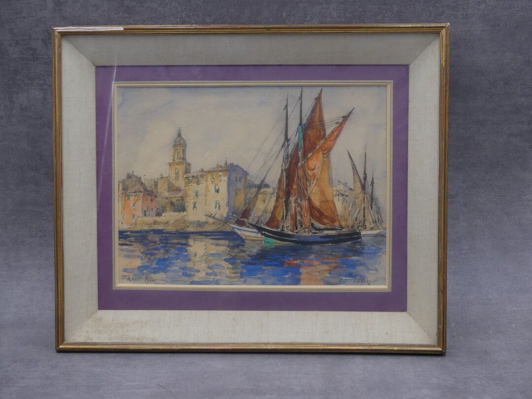 FRANCK WILL Franck WILL (1900-1951) Saint Tropez, aquarelle et crayon sur papier&hellip;
