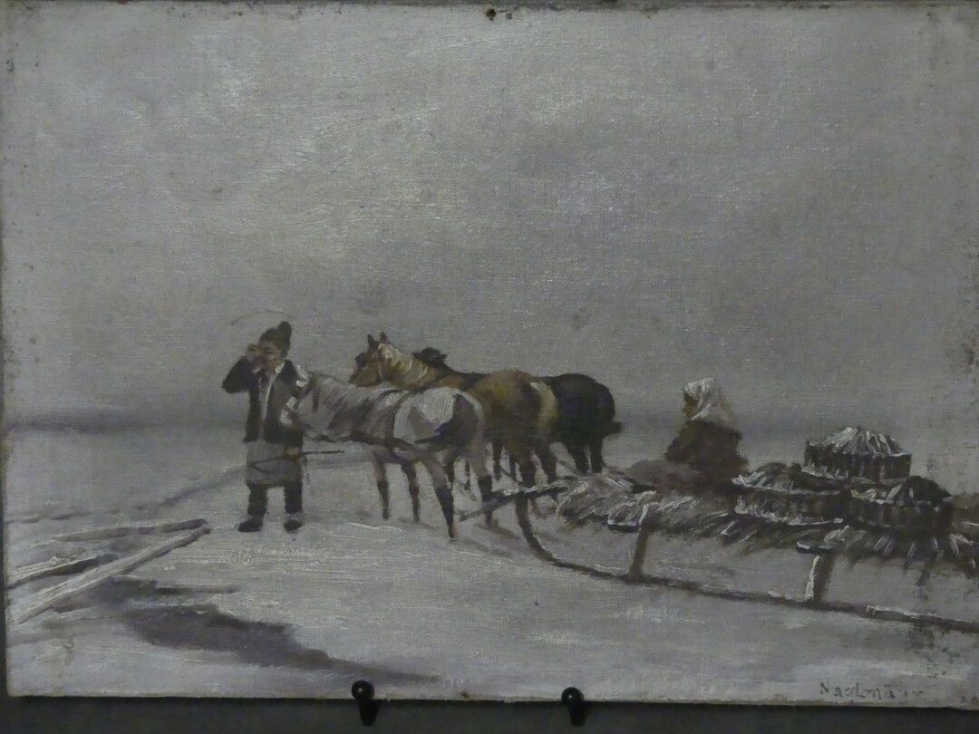 Troïka Ecole du XIXème siècle. Troïka, huile sur toile. Signée en bas à droite. &hellip;