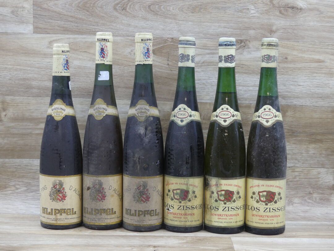 CLOS ZISSER 1966 3 bouteilles de CLOS ZISSER 1966, Louis KLIPFEL. Étiquettes sal&hellip;