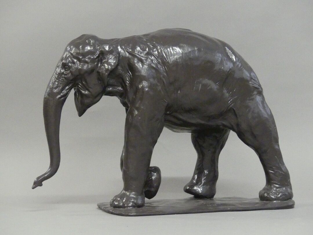 Null Rembrandt BUGATTI (1884-1916) (dopo), Walking Elephant, scultura in bronzo &hellip;