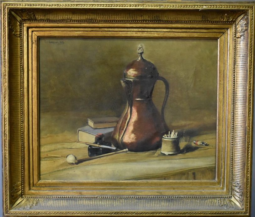 Paul LAUREAUX Paul LAUREAUX (1847-1901) Still life with alumettes, oil on canvas&hellip;