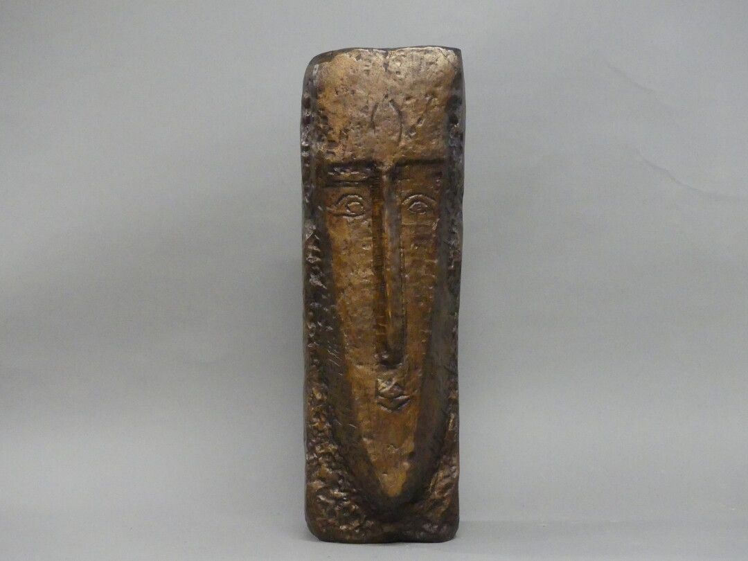 Null Amadeo MODIGLIANI (1884-1920) (nach, Karyatide, Bronzeskulptur mit brauner &hellip;