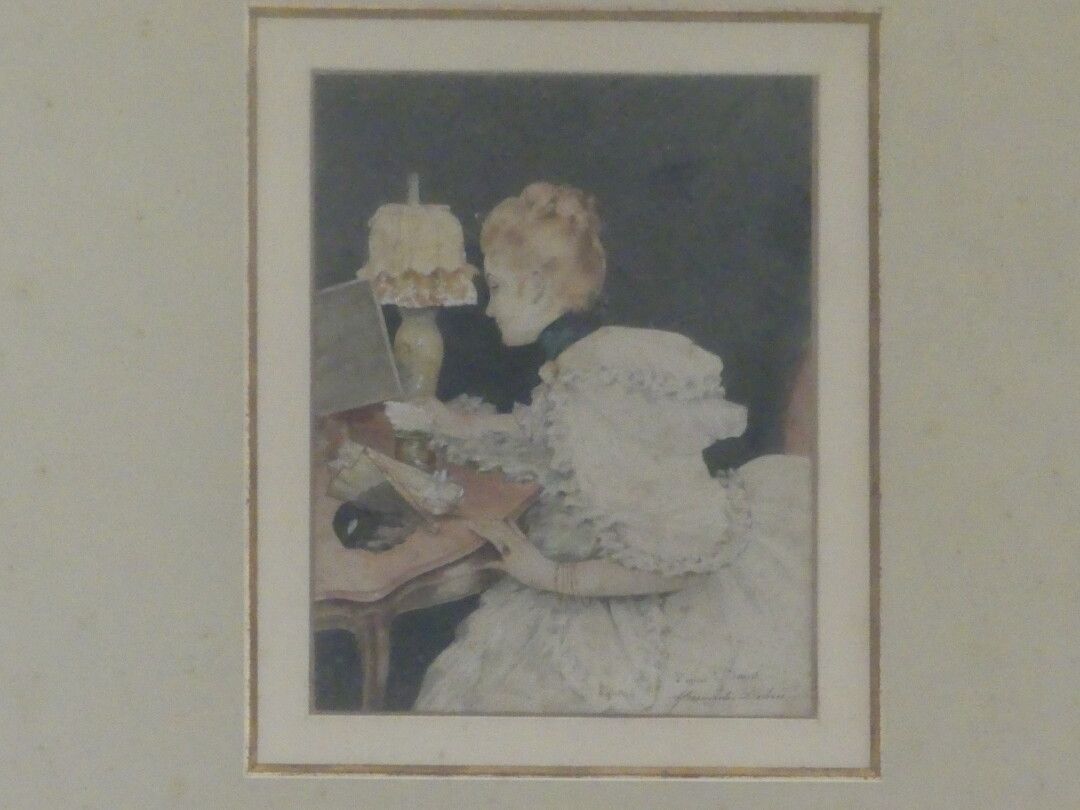 Null d'après Henri Lucien DOUCET (1856-1895) Marguerite Delrue, aquarelle et gou&hellip;
