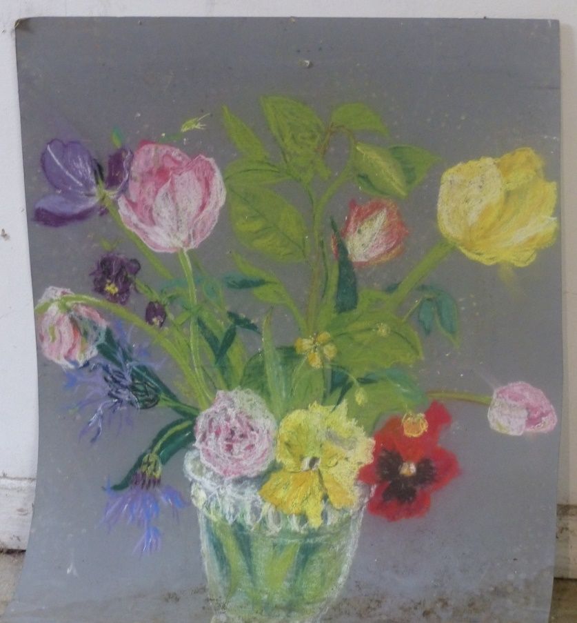 Jacqueline ROINEL, Bouquet de fleurs Jacqueline ROINEL, Bouquet de fleurs, paste&hellip;