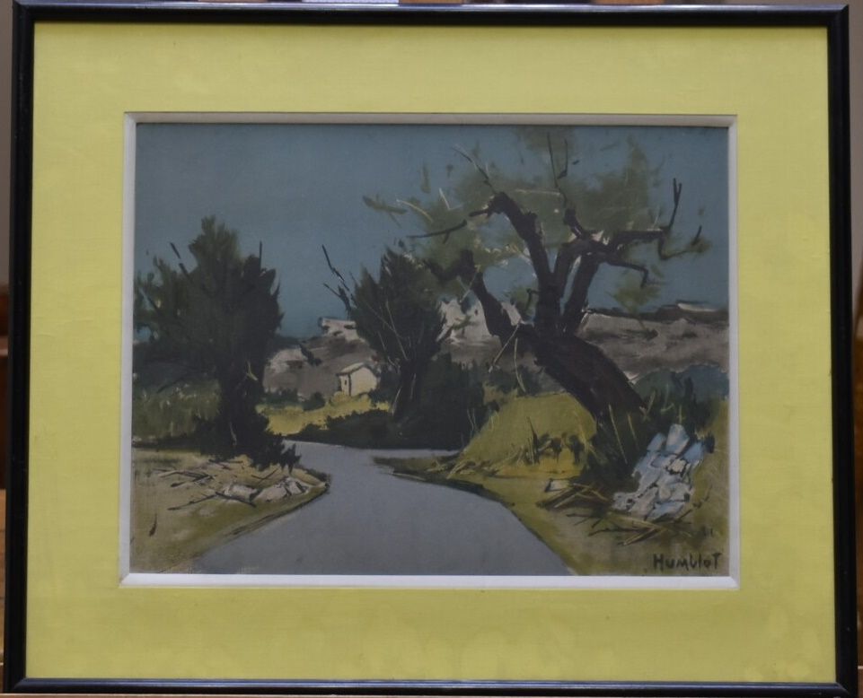 Robert HUMBLOT Robert HUMBLOT (1907-1962), Route de Provence, lithographie. Sign&hellip;