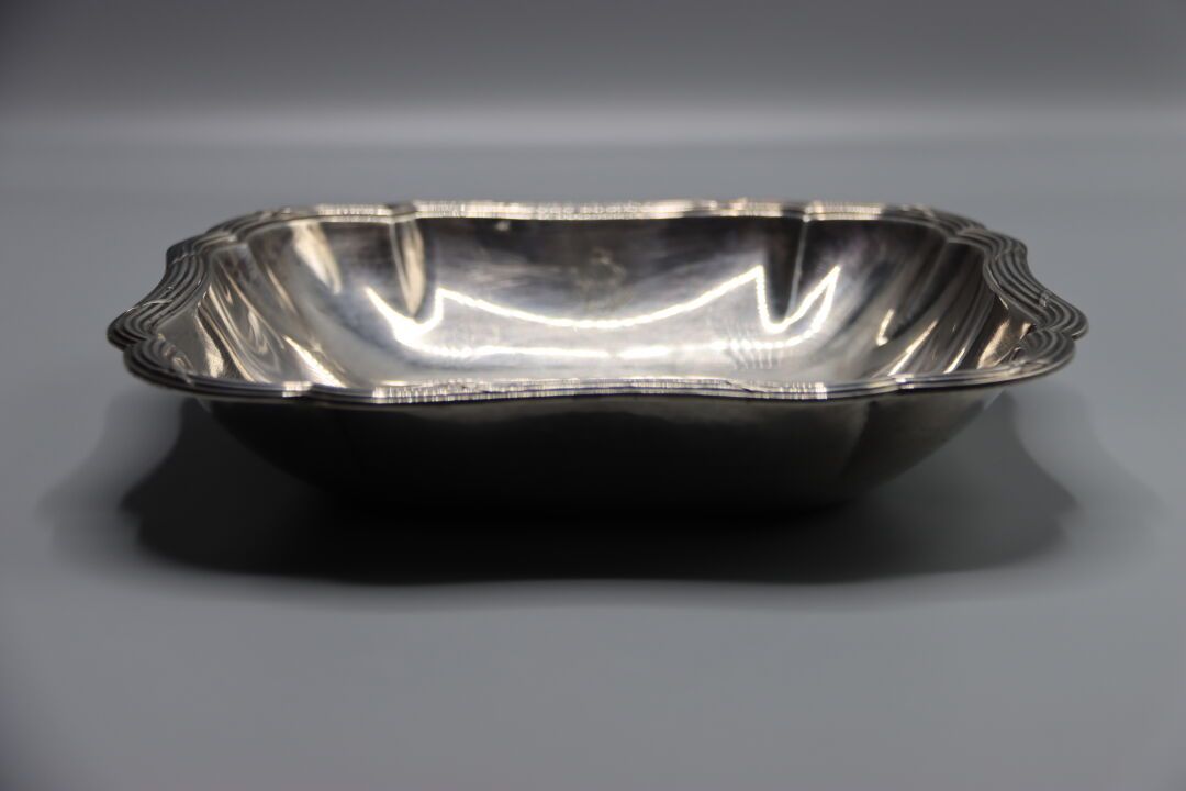 Null AGRENTERIE. Cup in silver. Monogram. Fillets and crosses. 553 grams.