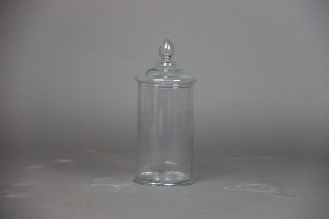Bonbonnière en verre, Hauteur : 36 cm; Diamètre : 14 cm