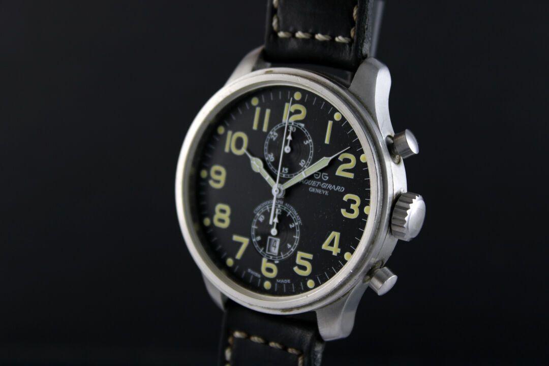 Null JAQUET-GIRARD Pilot ref.8557
Chronograph wristwatch. Round case. Screwed ba&hellip;