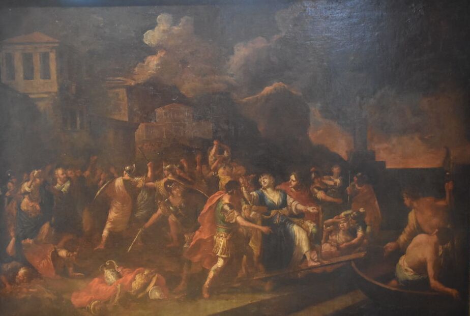 Ecole du XVIIe siècle. Szene aus der Geschichte, Öl auf Leinwand. Größe bei Ansi&hellip;