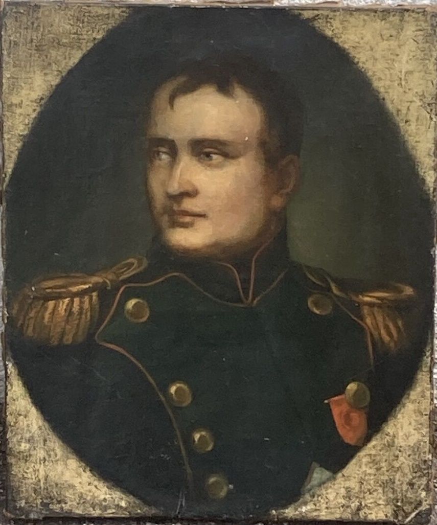 Suiveur de Michel Martin DROLLING. 拿破仑穿着骑士团军官的制服，布面油画。尺寸：56 x 46 cm