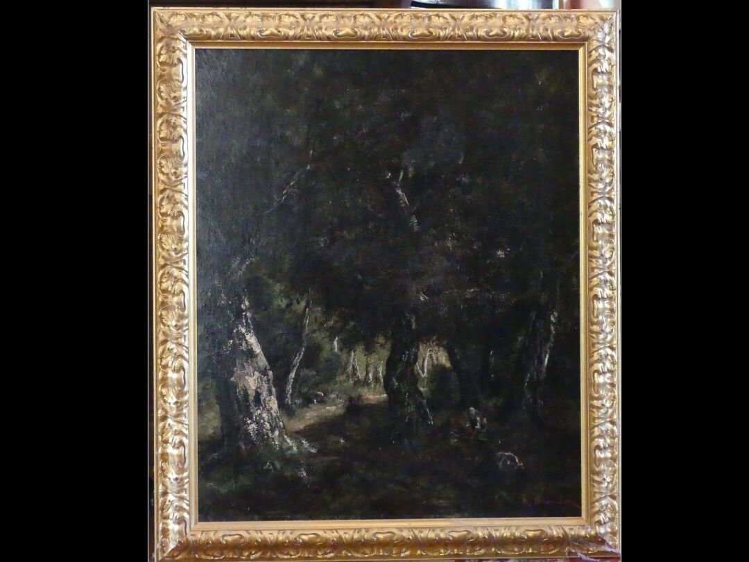 Null René GOURDON (1855-?). The forest, oil on canvas, signed. Dimensions: 64 x &hellip;