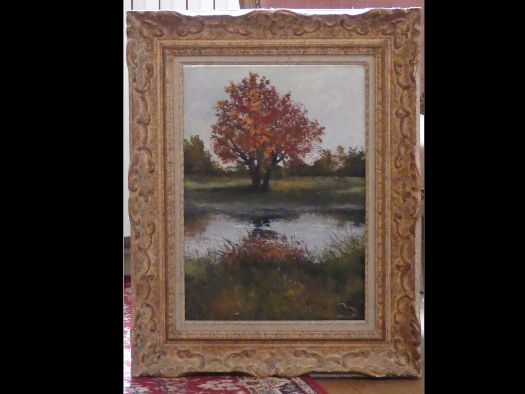 Null 圣-阿尔班（1913-2015）。红橡木，布面油画，右下方有签名，背面有会签和标题。尺寸：46 x 33 cm