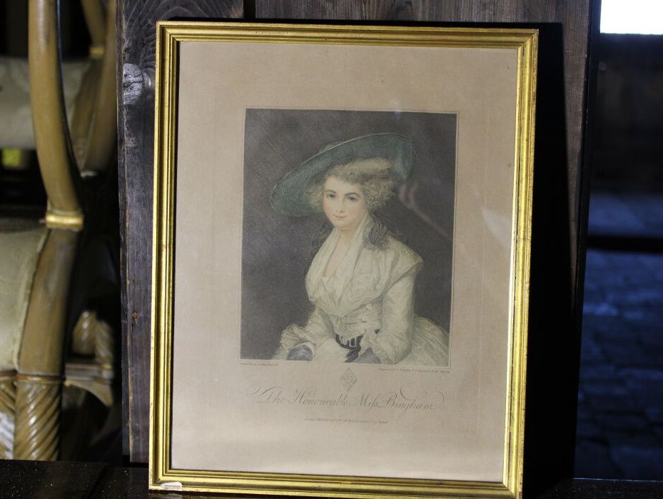 Null D'après Reynolds, The Honorable Miss Bingham, gravure. Dimensions 35 x 27 c&hellip;