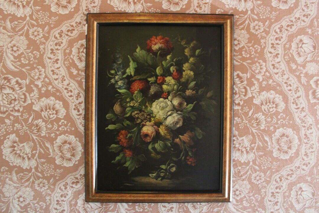 Null 17世纪弗拉芒画派的品味，花束，布面油画。尺寸：38 x 29厘米。