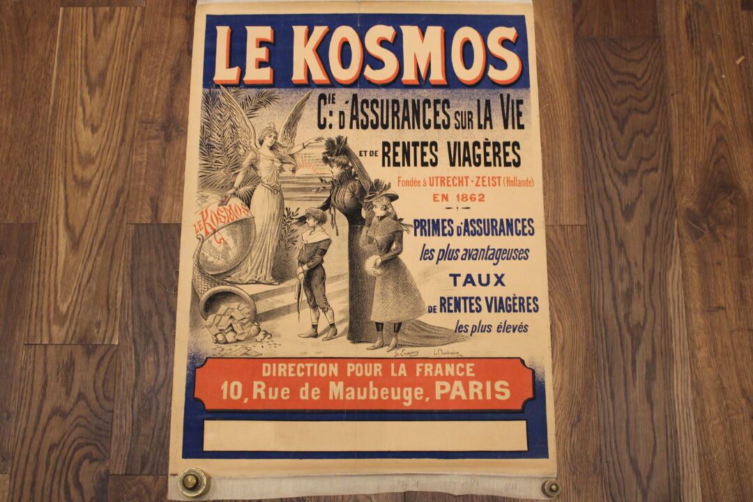 Null [POSTER], Manifesto originale su tela THE KOSMOS Dutch Life Insurance Compa&hellip;