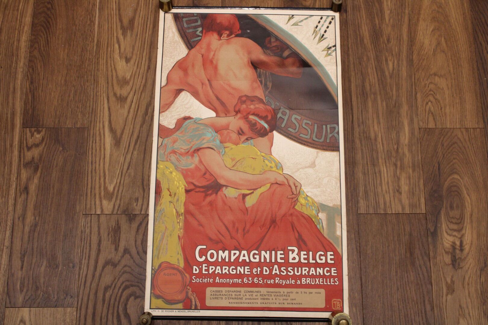 Null [POSTER], BELGE D'EPARGNE et d'ASSURANCE公司的广告海报。右下角签有TB。罕见的。

 布鲁塞尔，Lith O.&hellip;