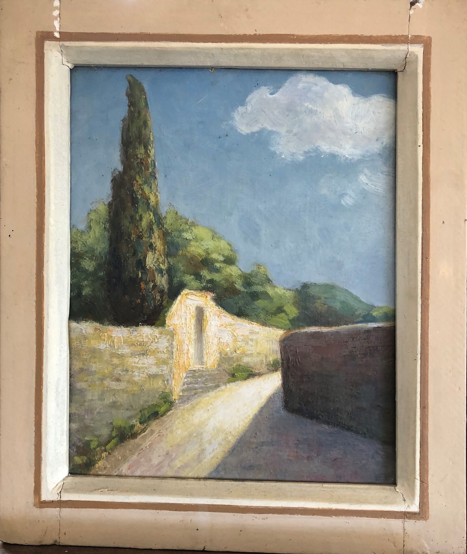 Null M.BASTIA (XXth)

Door of the mazet and its cypress.

Oil on cardboard.

27 &hellip;