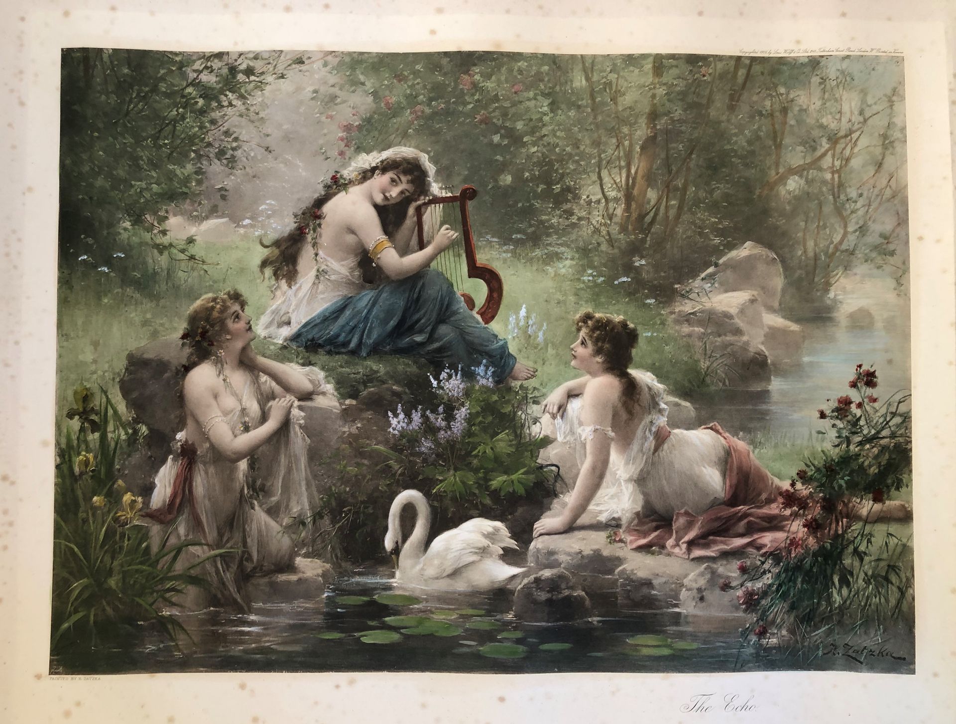 Null Hans ZATZKA (1859-1945)

"The Echo" 

LITHOGRAPHY in colors, signed in the &hellip;