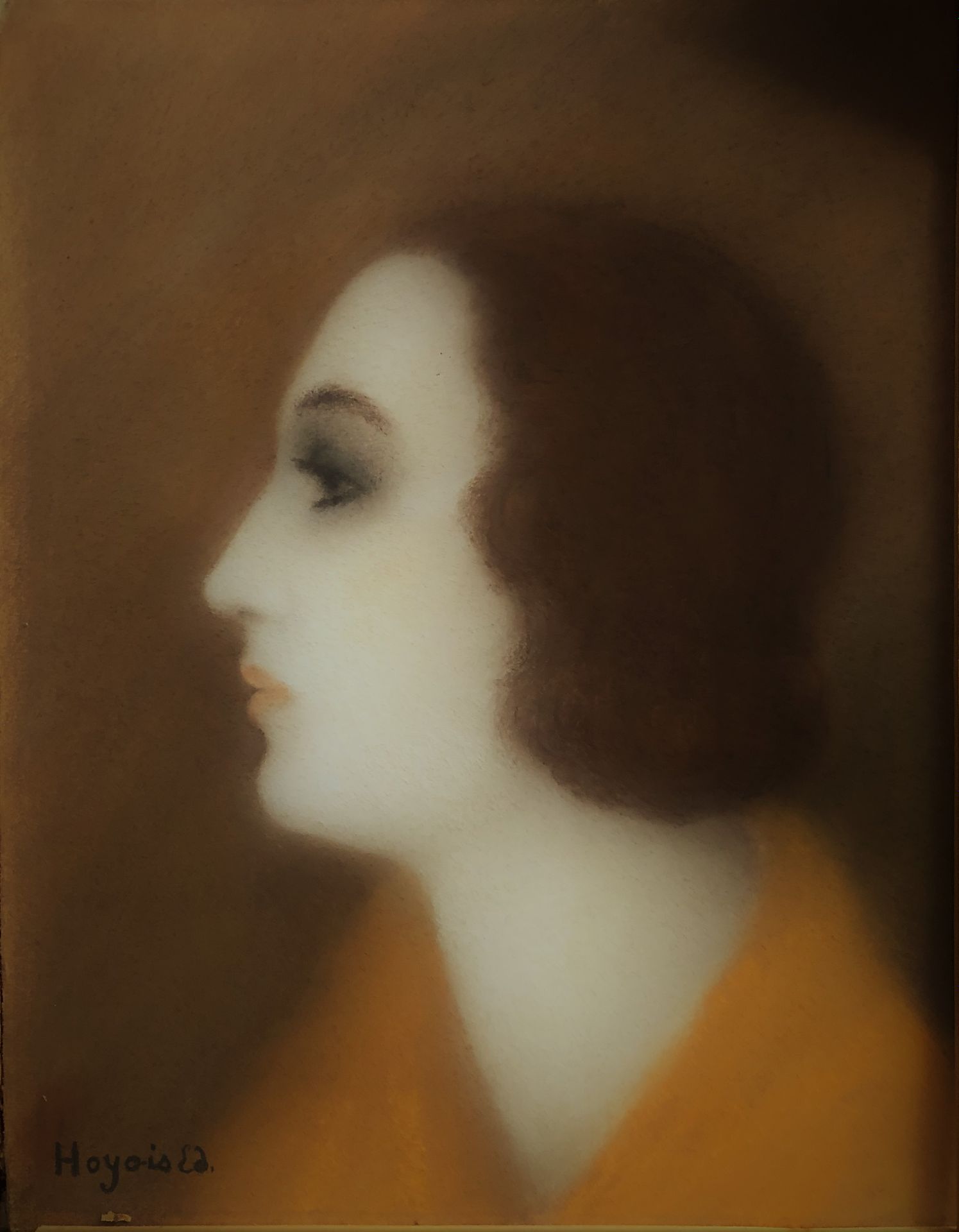 Null 埃德蒙-霍耶斯 (1882-1981)

1920-1930年左右的女性形象

纸上粉笔画，左下角有签名。

34 x 25厘米

在原框架的背面，有&hellip;