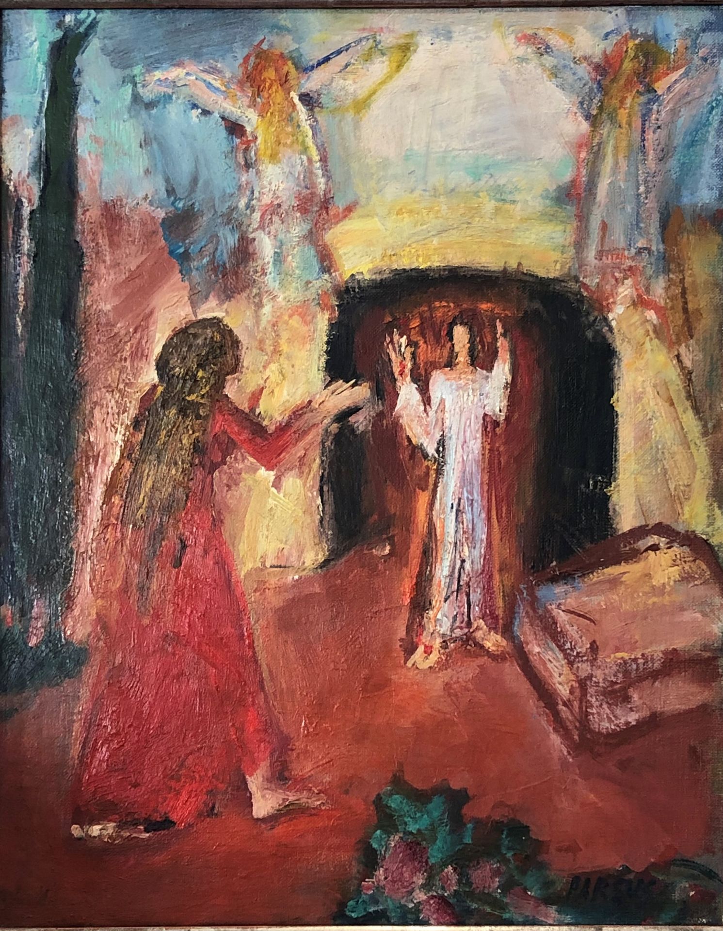 Null 皮埃尔-帕苏斯（生于1921年

复活

布面油画，右下方有签名。

约1975年。

41 x 33 cm ;

有框。

出处：现主人的一位祖先从&hellip;