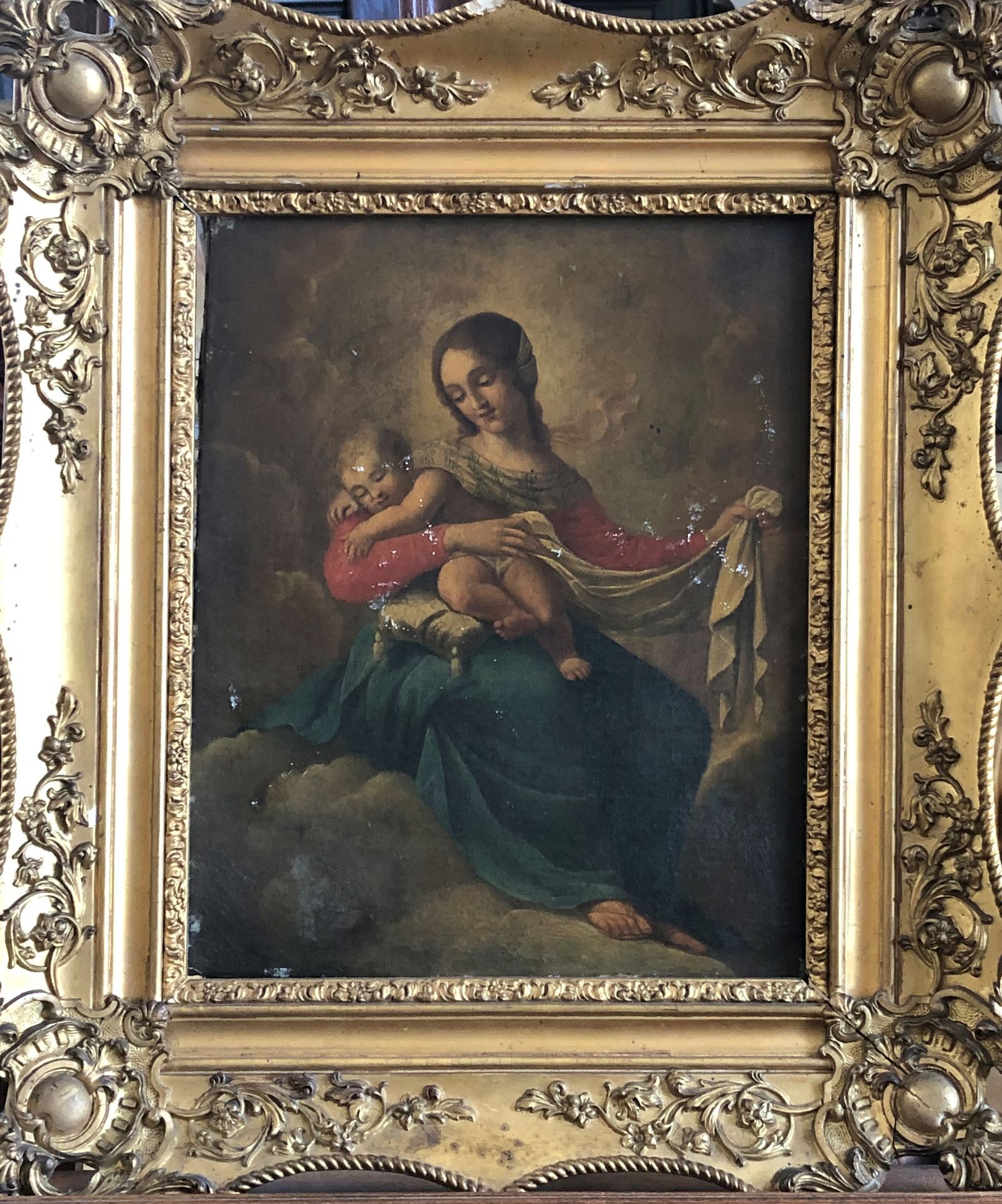 Null 法国或意大利学校 18世纪

圣母和孩子。

布面油画。

32,5 x 28 cm

失踪的痕迹

有框。