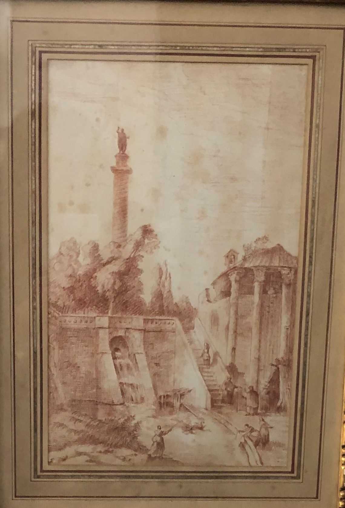 Null 1800年左右的法国或意大利学校。

围绕着盆和柱子的生活场景......天鹅绒上的桑戈尔图案

37 x 24 厘米

在一个镀金的框架下。

点蚀