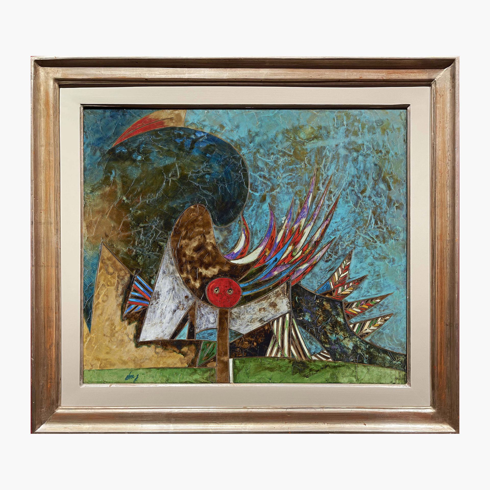 Gianni Dova 吉安尼-多瓦，花叶间的鸟儿



1967

布面油画

高60.5 x 长70.5厘米（高23.82 x 长27.76英寸）。



&hellip;