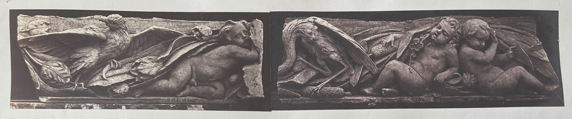 EDOUARD BALDUS (1813-1889) 
Le combat de l'oiseau et du serpent, sculptures déco&hellip;