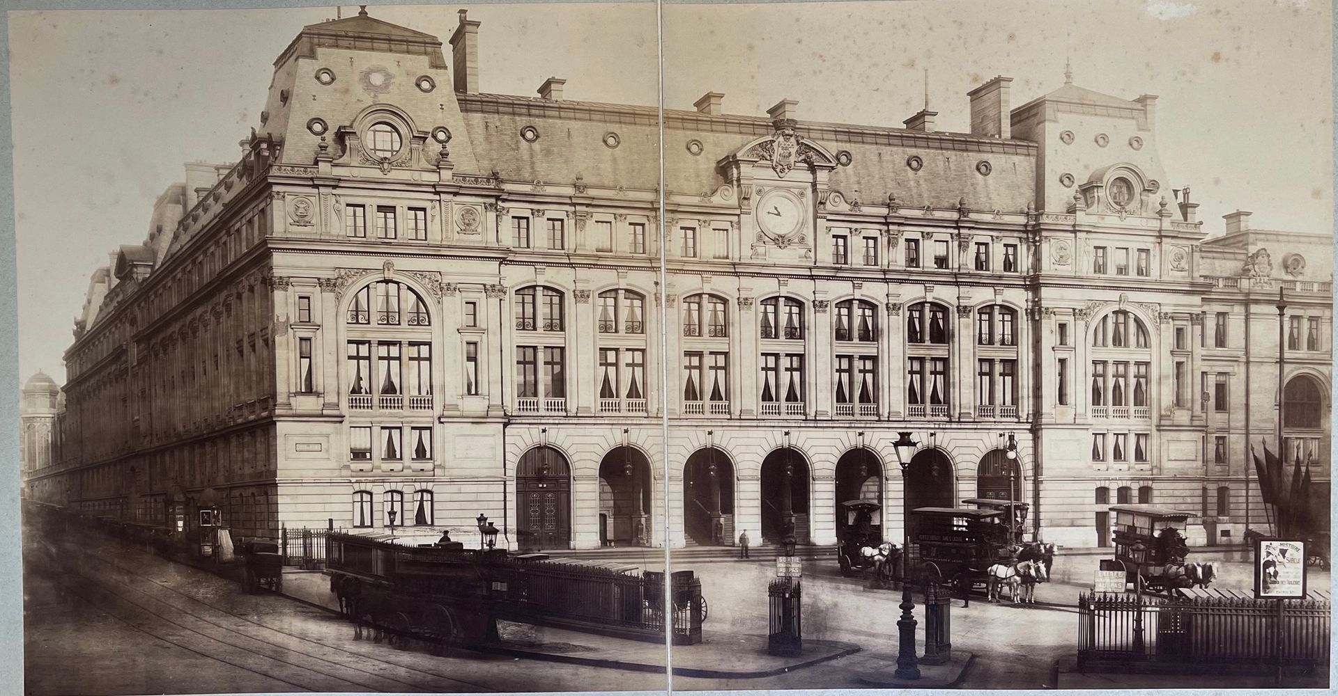 Albert Chevojon (1864-1925) attr. Delmaet et Durandelle 巴黎圣拉扎尔火车站，约1887年 非常大的白板印&hellip;