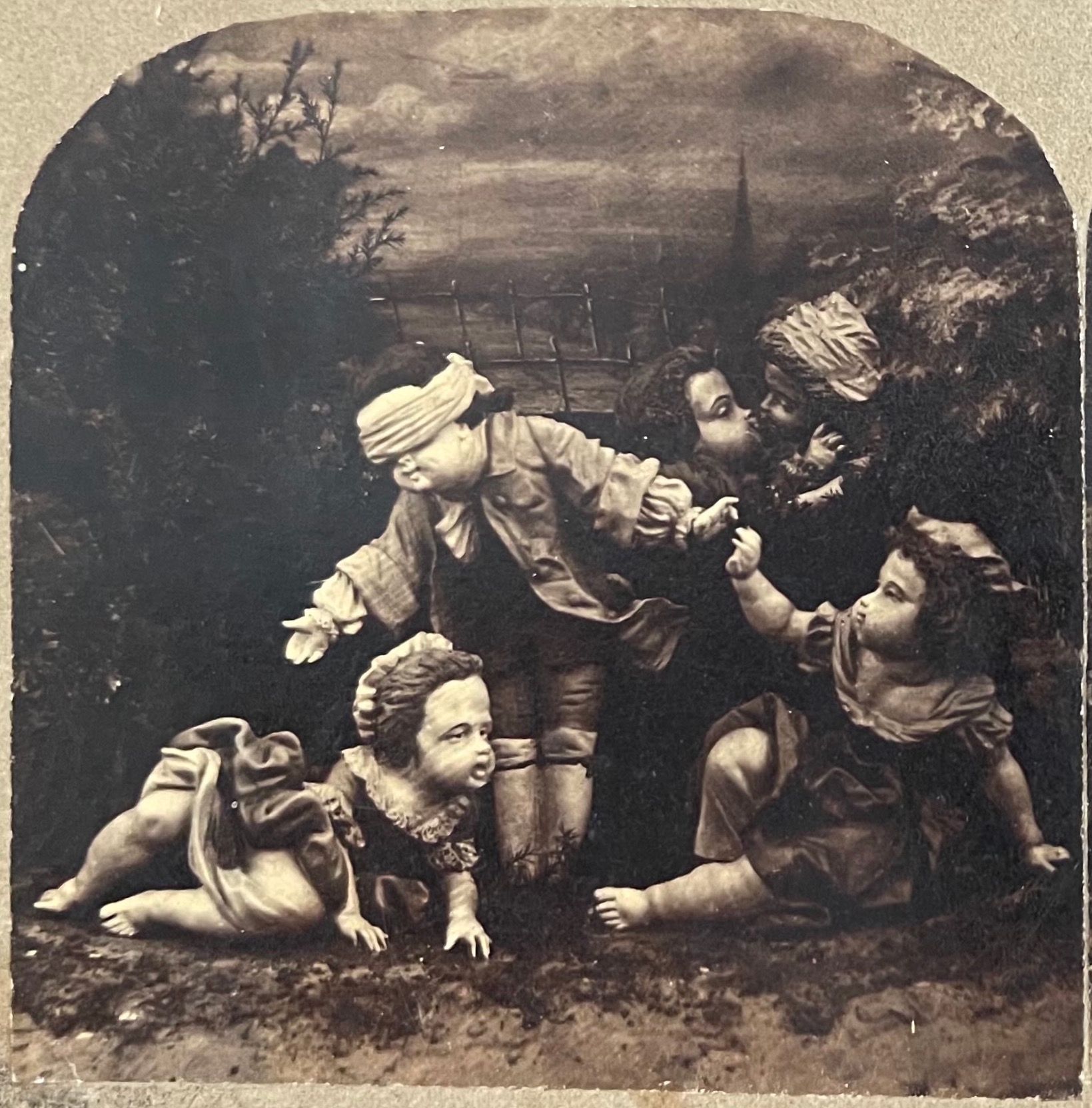French stereo photographer after Antoine Watteau (1684-1721) Blind Collector's B&hellip;