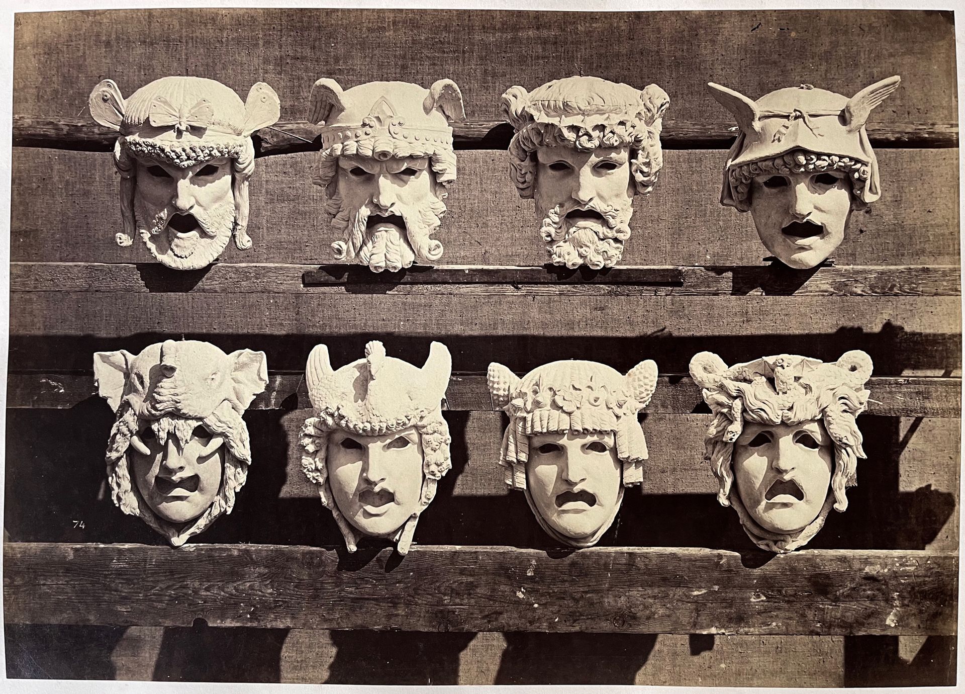 Louis-Émile Durandelle (1839-1917) Eight Masks, Sculptures for the New Paris Ope&hellip;