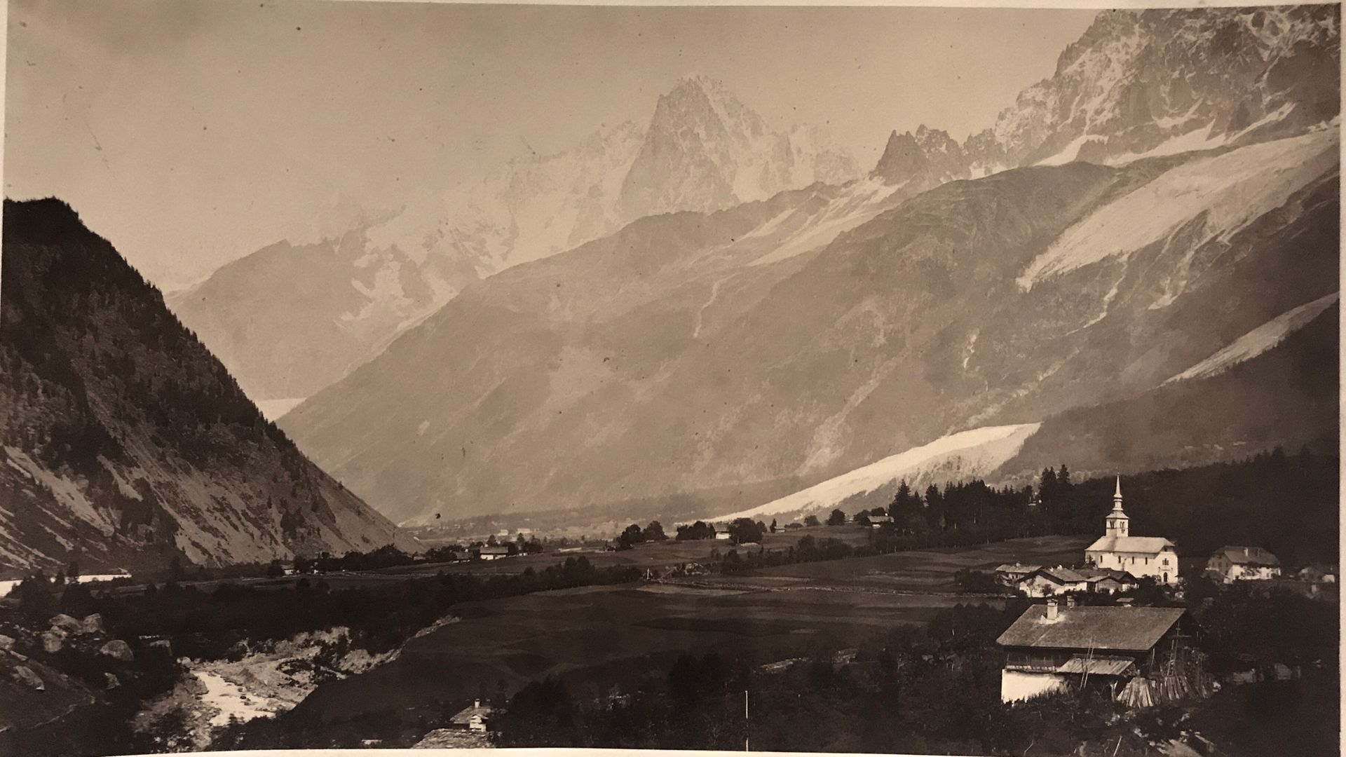 Louis Auguste Bisson (1814-1876) Panorama delle Alpi, Chamonix, 1862 Stampa all'&hellip;