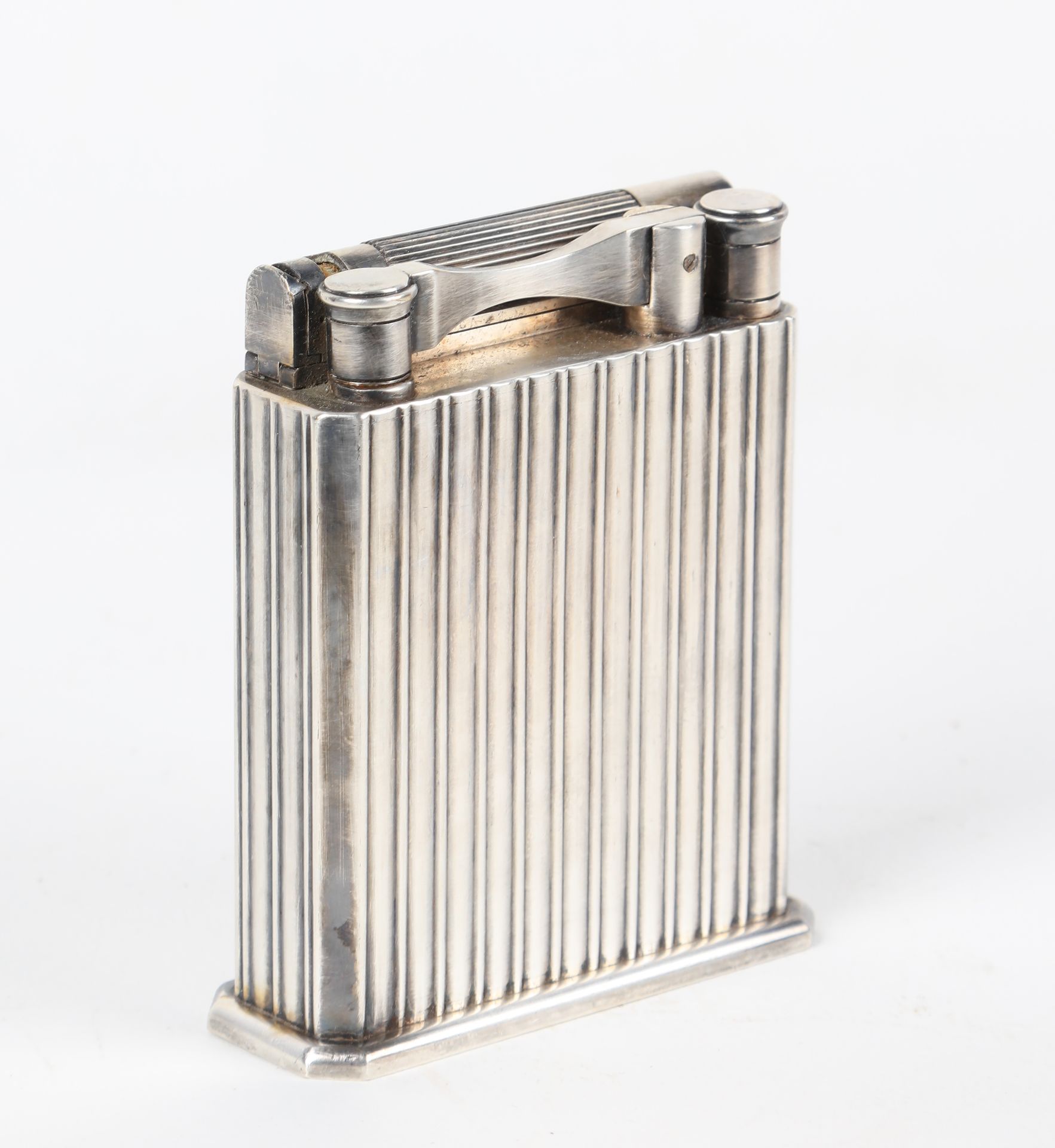 Null DUPONT, important lighter "Jeroboam", silver plated, 10X7,5X3