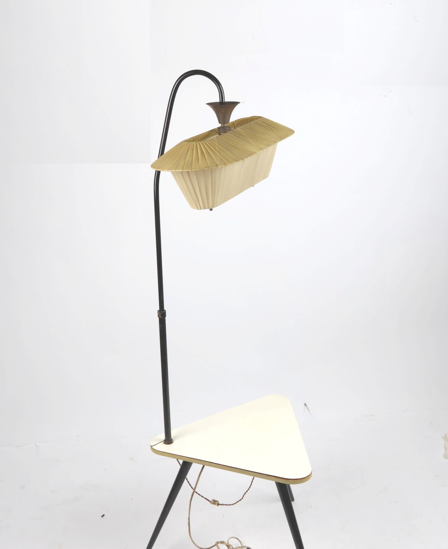 Null Tripod floor lamp with a triangular shelf forming the end of a sofa. Height&hellip;